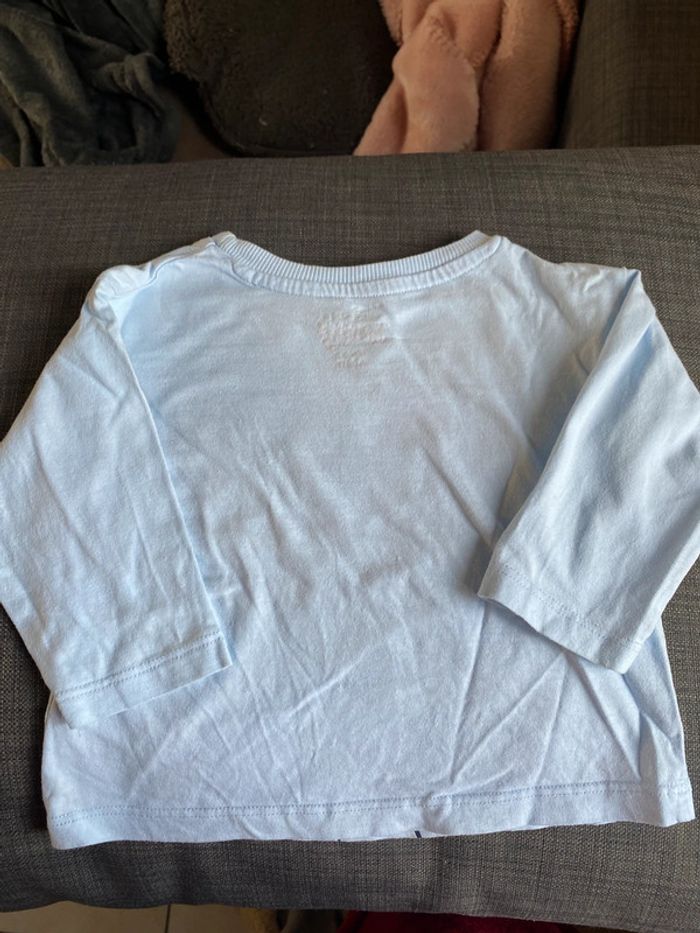 Haut bleu ciel manche longues Fée Clochette Disney baby 12m - photo numéro 2