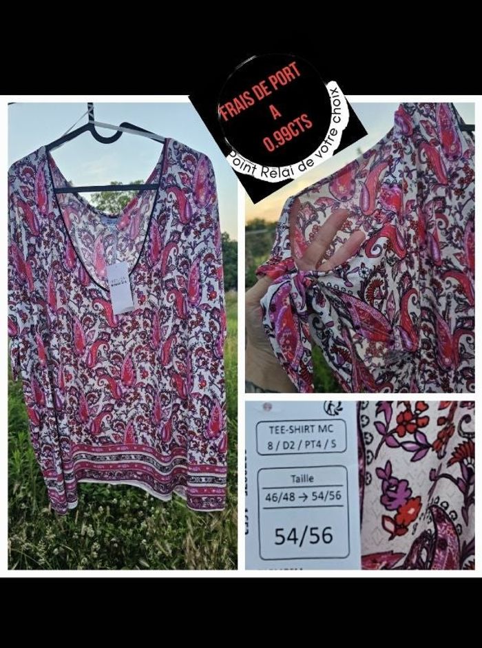 Tee-shirt / blouse 54 /56 femme grande neuf