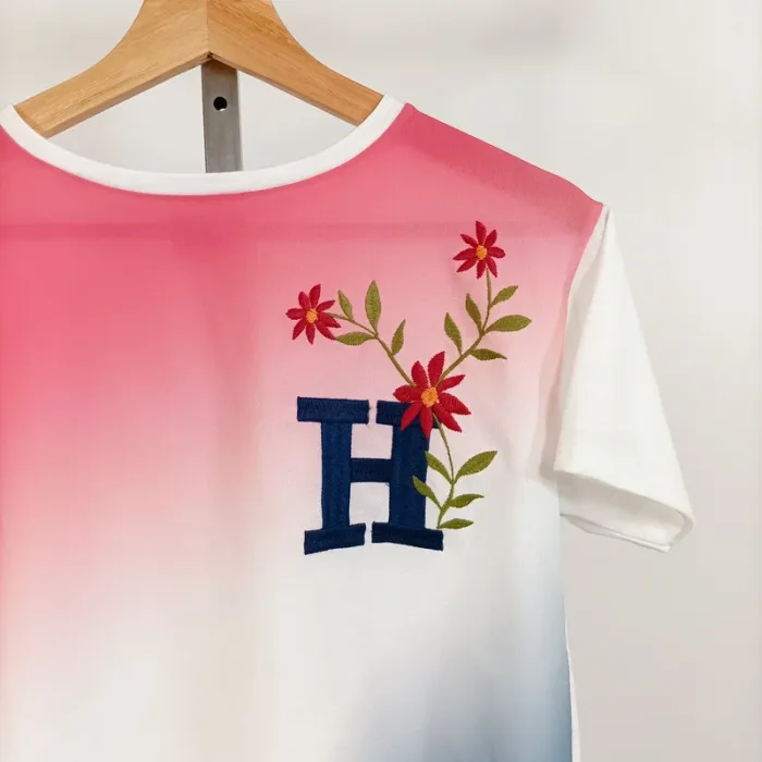 T-shirt dégradé rouge/bleu – CMT Atelier – Taille M estimée A681 - photo numéro 2