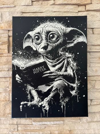 Tableau Dobby Harry Potter en toile 30x40cm