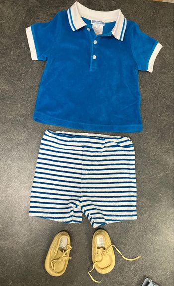 Ensemble éponge marinière 18mois