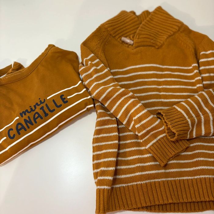 Pull et t-shirt tape à l’œil marron - photo numéro 2
