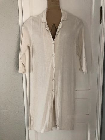 AN45- Veste ou robe longue (lin et coton) T2- 40/42