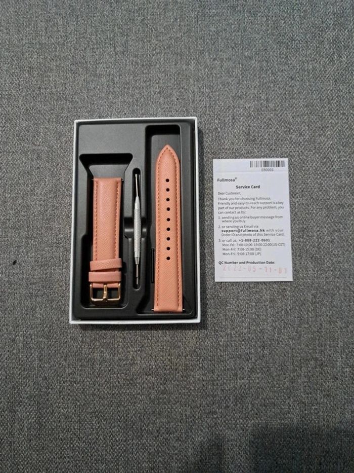 Bracelet montre cuir rose 20mm Fullmosa