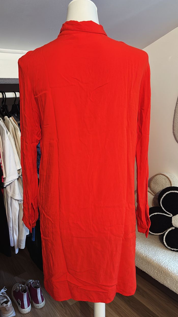 Robe chemise rouge légère H&M T38 - photo numéro 2