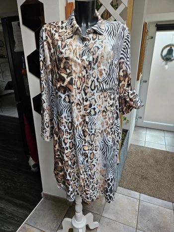 Made in Italy chemise longue zébrée léopard XL