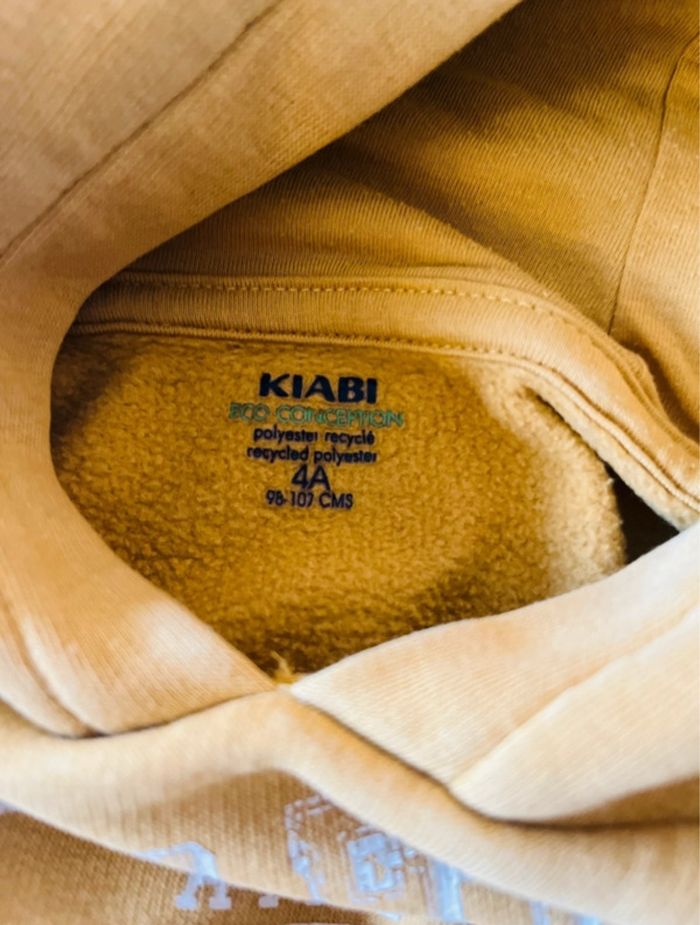 Sweat capuche garçon / moutarde / 4ans / 104cm / Kiabi eco conception - photo numéro 4