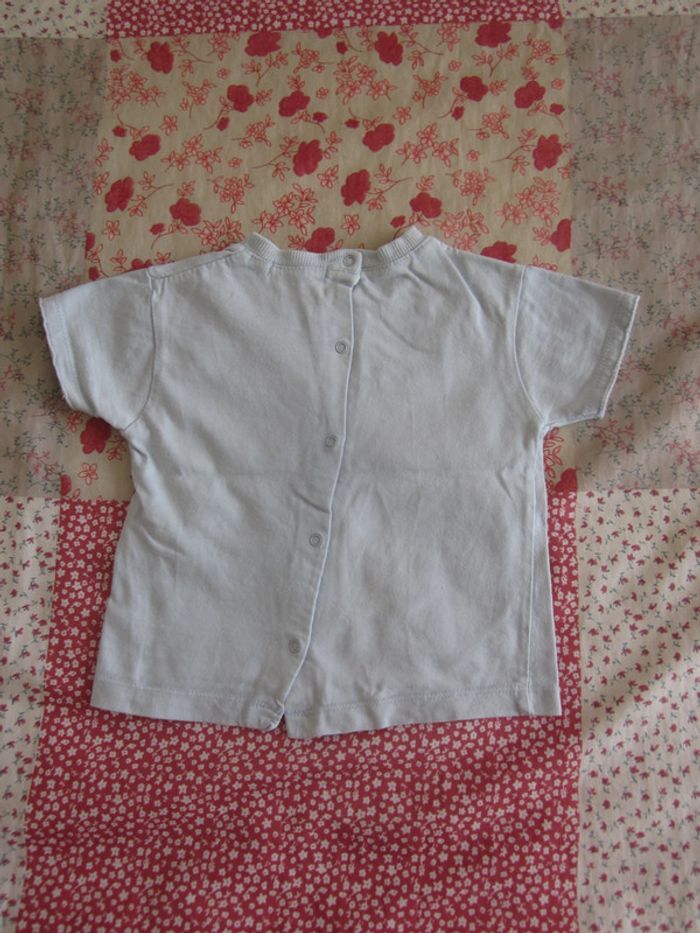 T-Shirt manches courtes bleu clair 9 mois - photo numéro 2