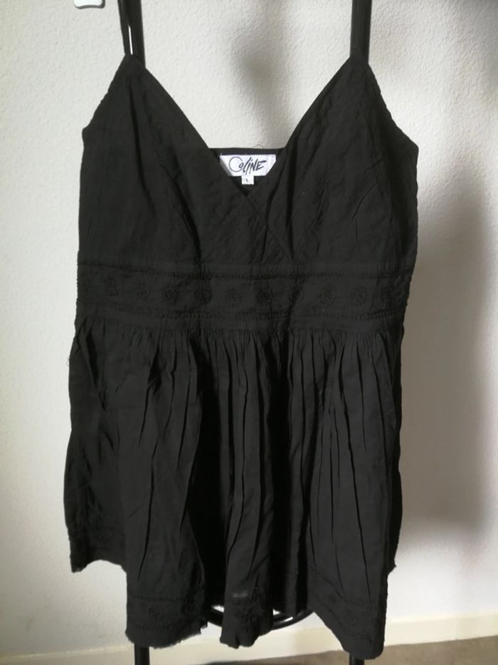 Tunique haut Colin t L noir neuf, coton