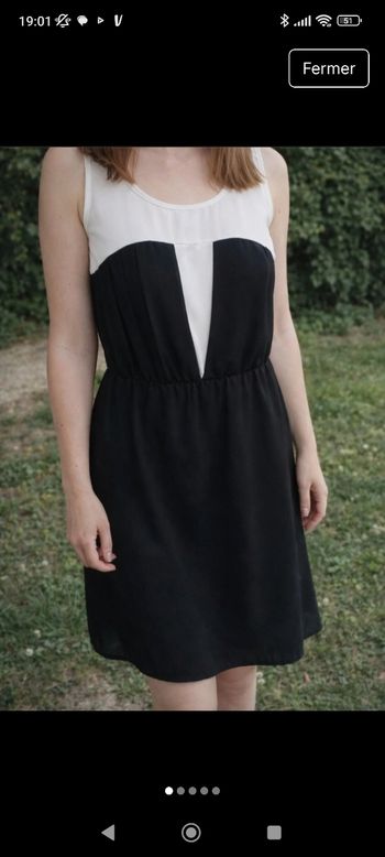Robe holly Bracken noir et blanc taille unique 