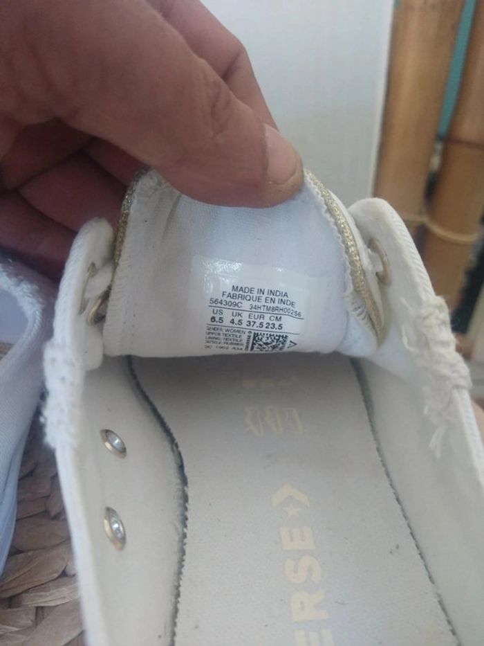 Converse all stars blanche pointure 37.5 - photo numéro 6
