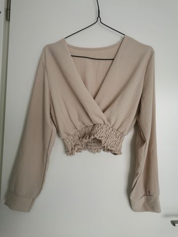 Top cache-coeur court beige - taille 36