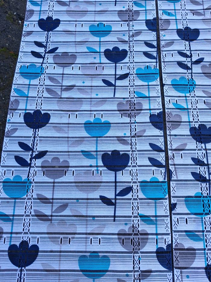 Paire store modulable motif fleurs bleues 2x60cm sur 2m de longueur - photo numéro 4