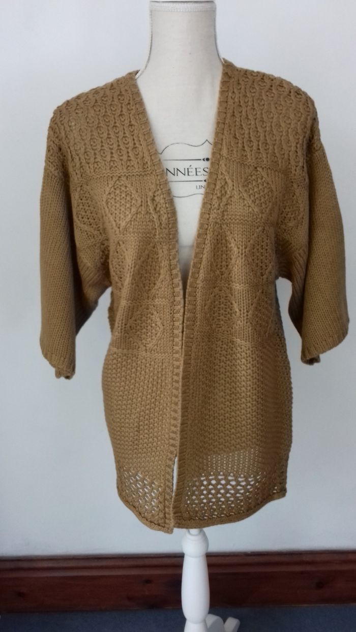 Gilet camel maille fantaisie - Kiabi - T. L/XL