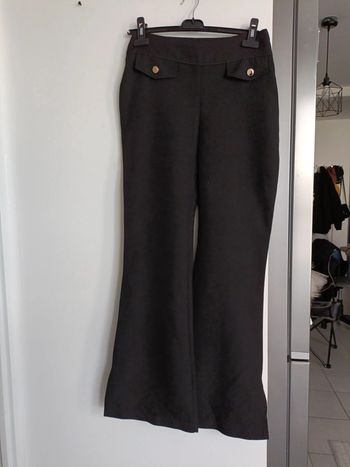 Pantalon noir Taille Haute large fluide avec fente  Gemo – Taille 36 – Très bon état