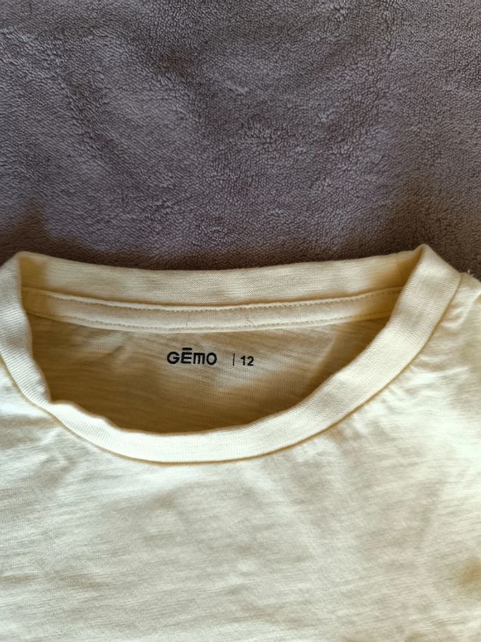 T-shirt jaune GÉMO taille 12 ans - photo numéro 2