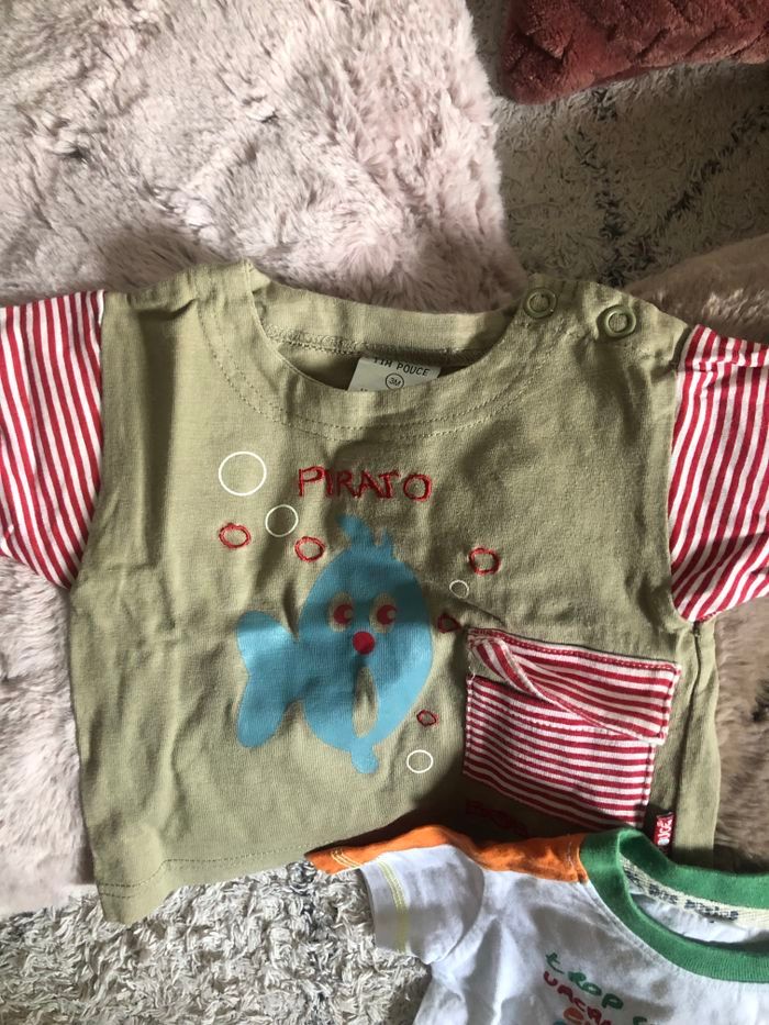 Lot de tee-shirts manches courtes 3 mois La compagnie des petits - photo numéro 3