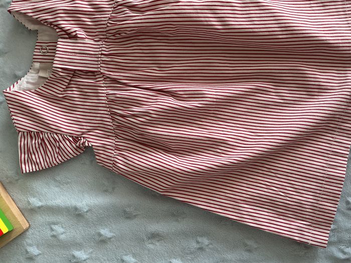 robe manches courtes rayée rouge et blanc doublée 9 mois chicco - photo numéro 7