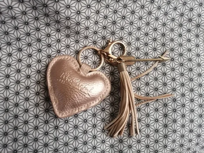 Porte clefs cœur doré Wonderful