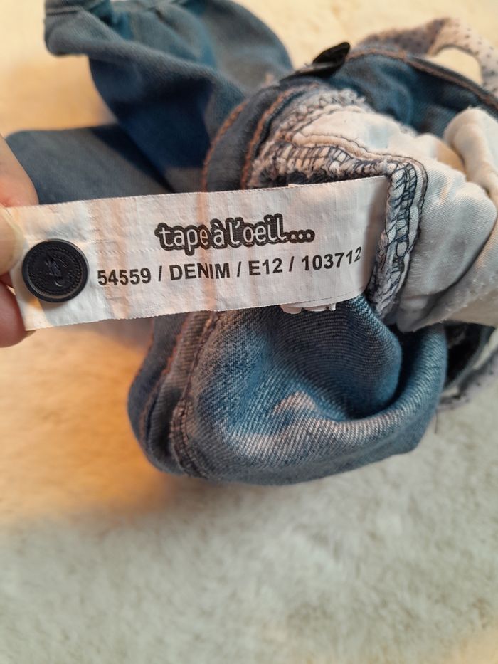 ​Adorable Jean Bouffant Bébé Fille 9 Mois / 71 cm - Tape à l'Œil (TAO) - Avec Ceinture Pois - photo numéro 5