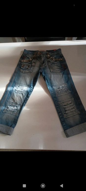 Pantacourt en jeans femme Hikaryo taille 36 rétro vintage ancien
