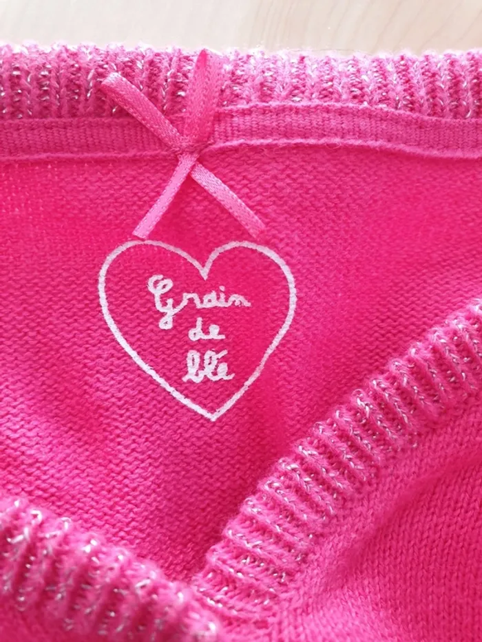 Gilet court boléro fille 4 ans rose fushia - photo numéro 3