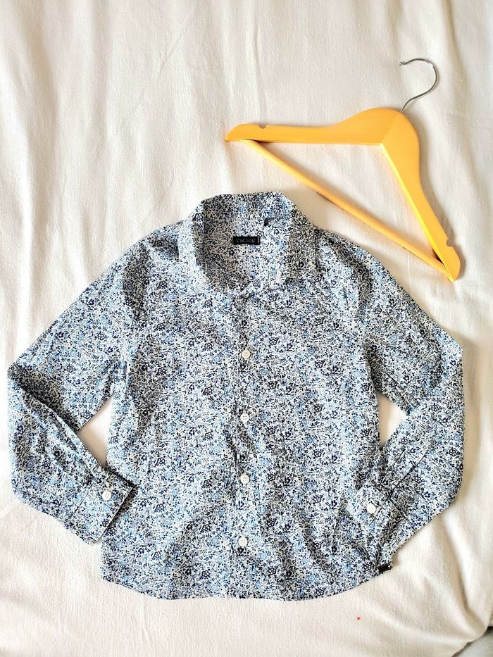 IKKS 5 ans – chemise fleurie bleu blanc garçon - photo numéro 2