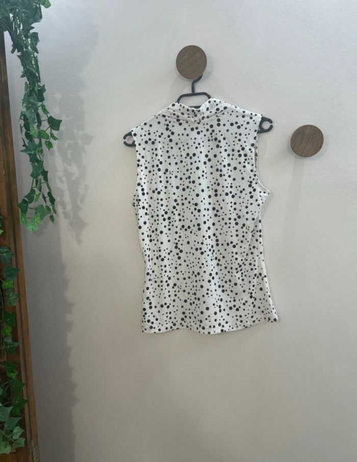 Blouse chemisier blanc à pois Calvin Klein - photo numéro 5