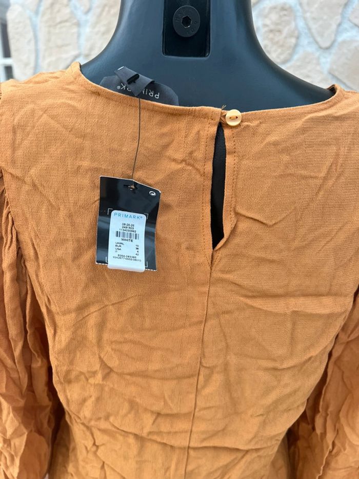 Blouse tunique femme jaune moutarde manches bouffantes taille M 38 neuf étiqueté Primark - photo numéro 2