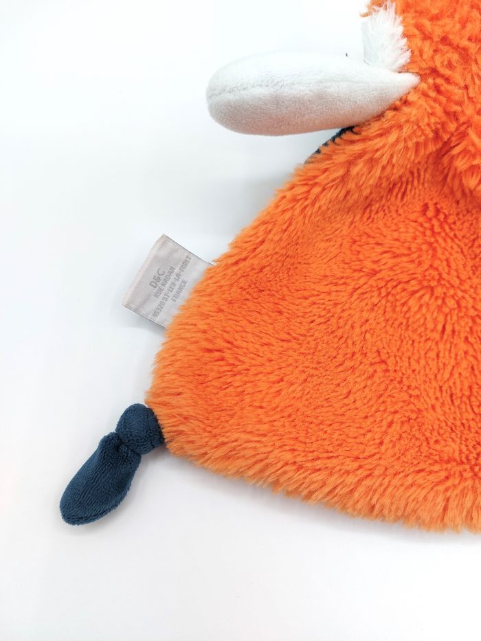 Doudou plat renard Tiwipi orange blanc Doudou et Compagnie rond plumes - photo numéro 3