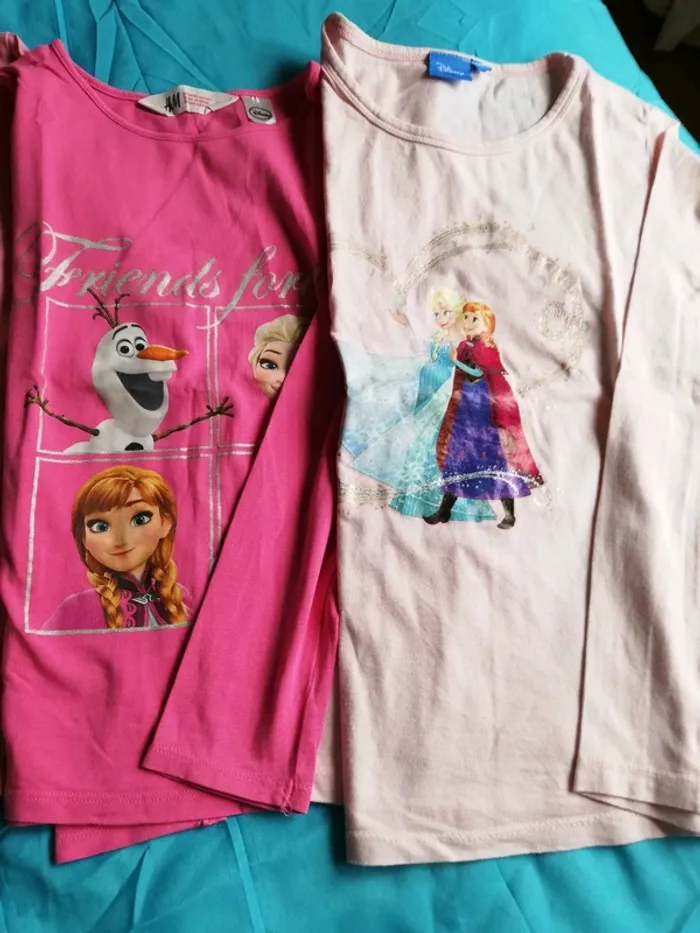Lot de t-shirts manches longues reine des neige fille - photo numéro 4