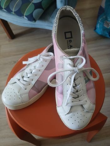 Basket  cuir et paillettes