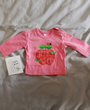 T-shirt ML rose "pomme" _ T.50cm