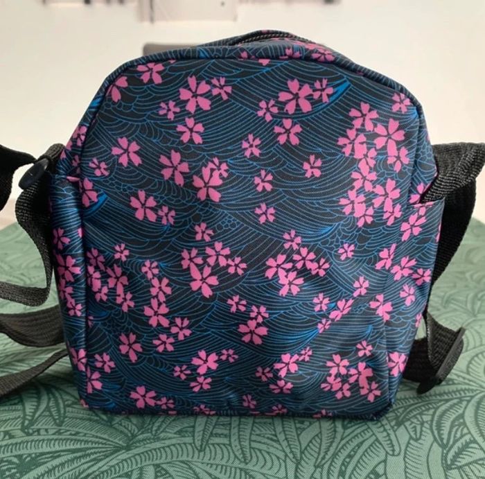 Sac à bandoulière réglable floral rose et bleu - photo numéro 2