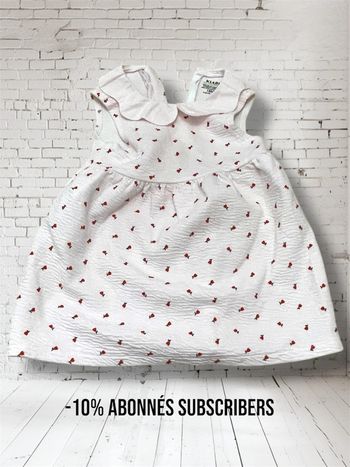 Robe rose pale avec motif rose 18 mois Kiabi