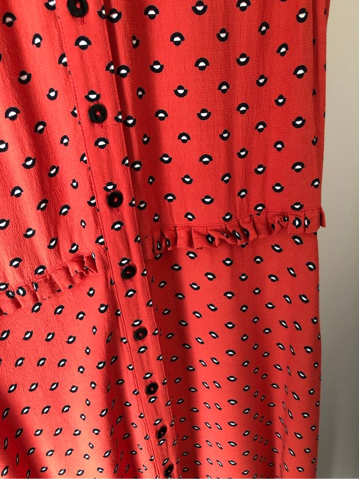 Robe longue orange à motifs noir et blanc - Sinéquanone - L - photo numéro 6