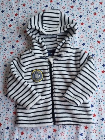 Veste zippée à rayures polaire