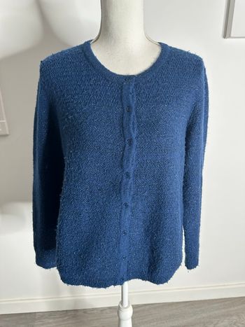 Cardigan bleu marine et argenté Galeries Lafayette T40 L