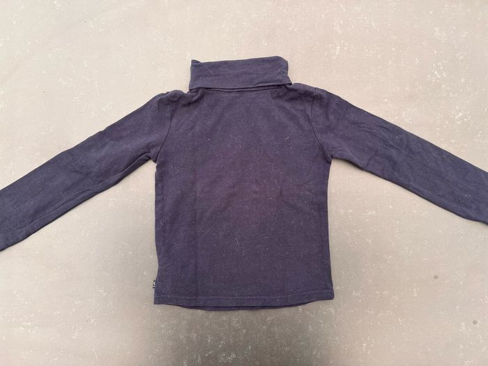 Tee-shirt col roulé bleu marine strass étoile - photo numéro 3