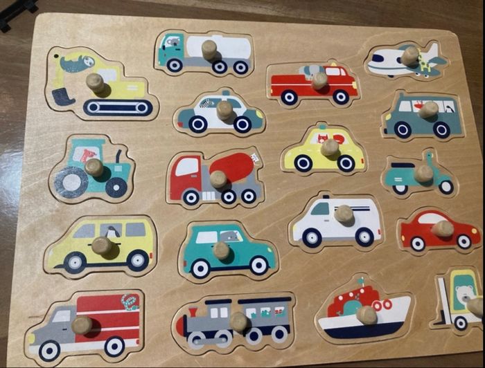 Puzzle bois véhicules Vertbaudet