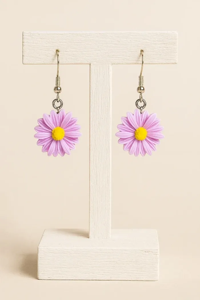 Boucles d’oreilles fleurs violette