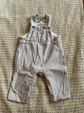 Salopette bleu ciel velours jacadi 6mois mixte