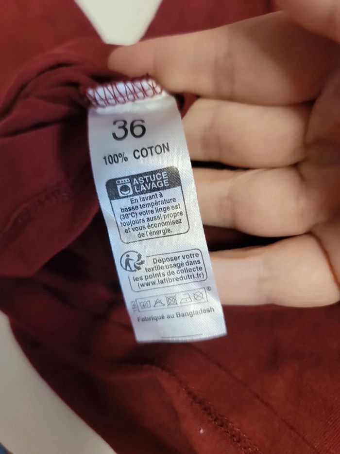 Haut femme bordeaux 36 tbe - photo numéro 5