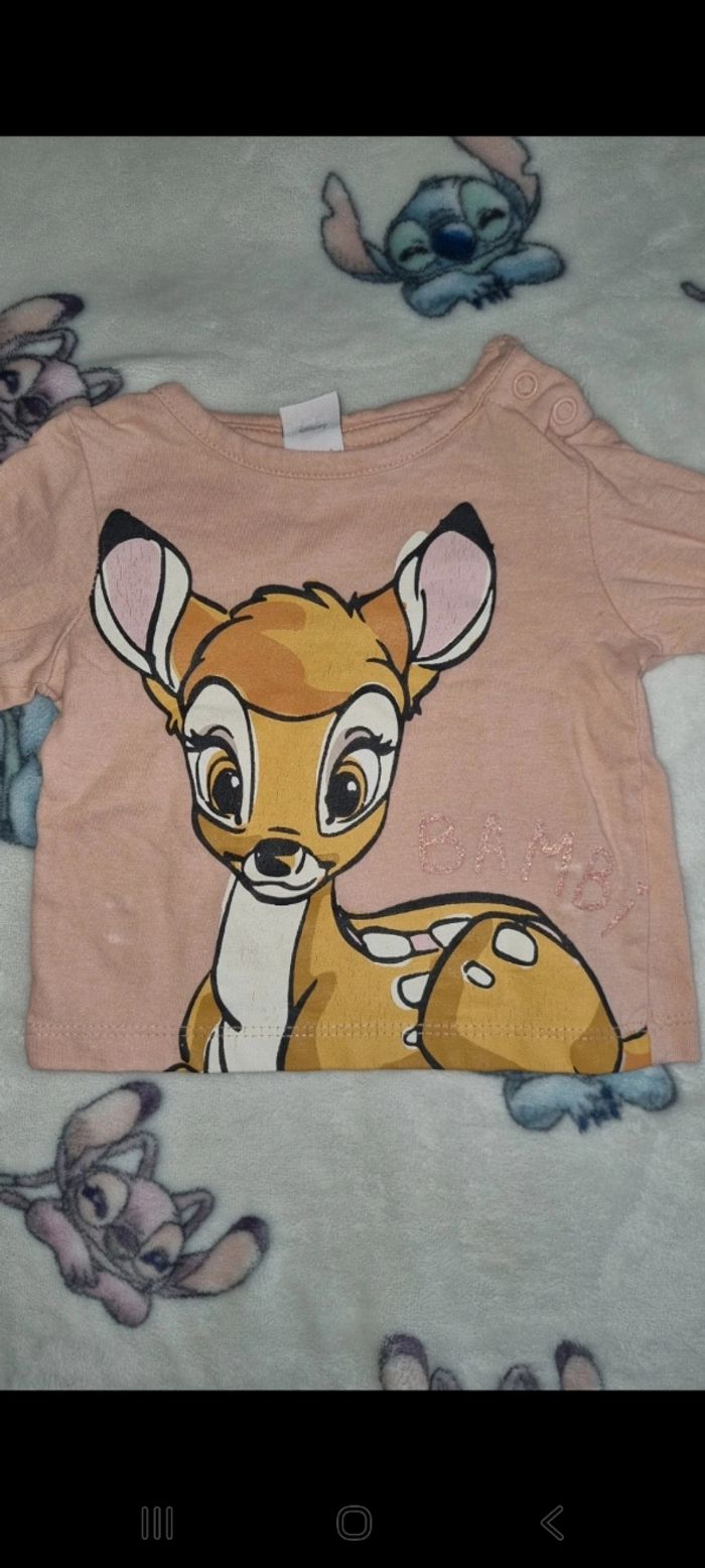 Tee-shirt manche longue bambi 3 mois en bon état