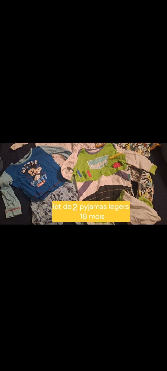 Lot de 2 pyjamas légers coton 18 mois