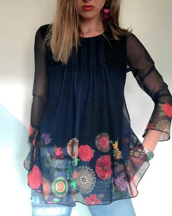 Tunique blouse Haut fleuri femme Marque Desigual taille 36