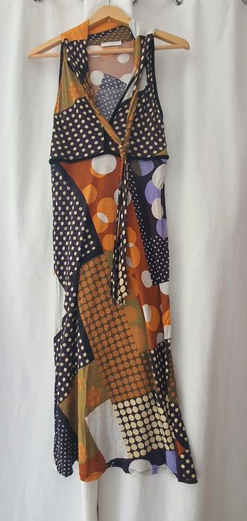 Robe été sans manches longue stretch graphique