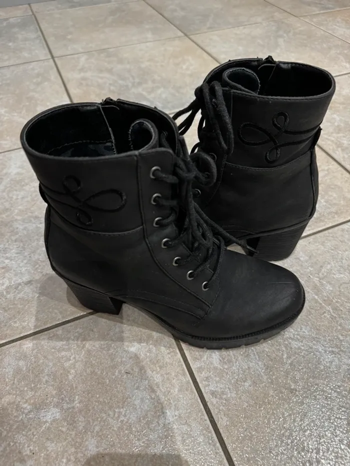Bottines noires broderies 37 - photo numéro 6