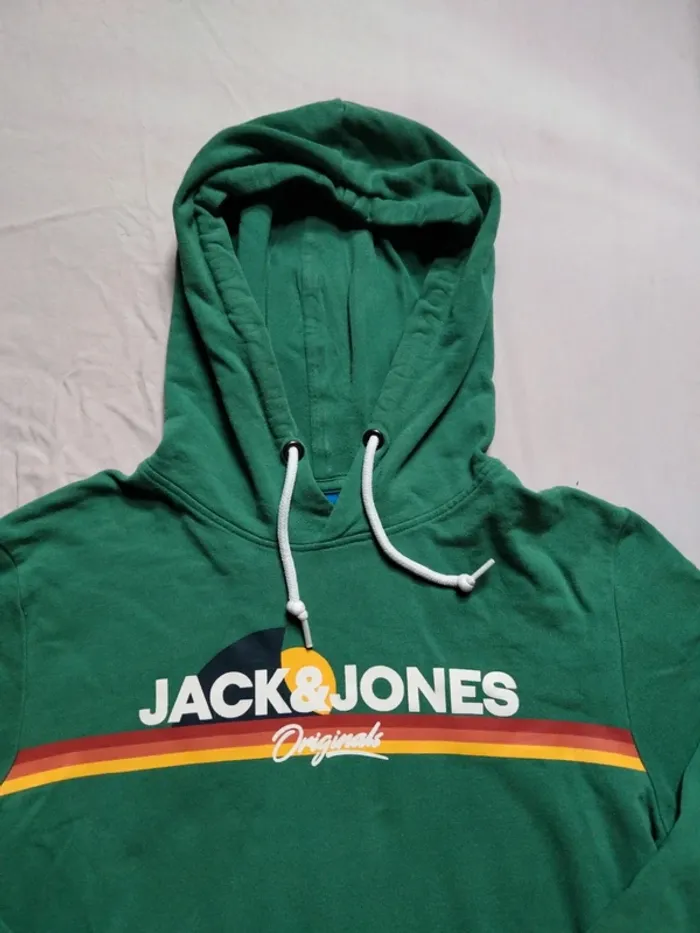 Sweat à capuche vert vintage Jack&Jones Taille S - photo numéro 5