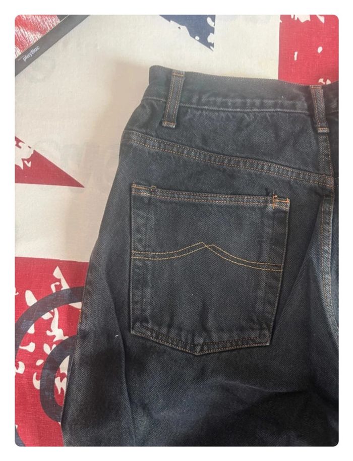 Pantalon bleu/noir délavé taille 40 vintage coupe droite patte d’éléphant - photo numéro 12